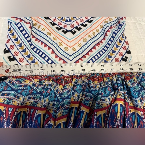 Moon Orchid Boho embroidered Maxi Dress Corset Top full skirt Flowy Bohemian  XS - Picture 10 of 12